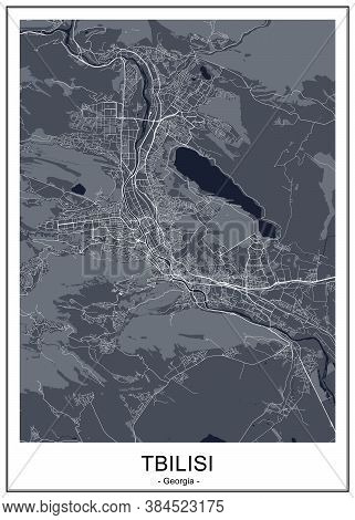 Map Of The City Of Tbilisi, Georgia
