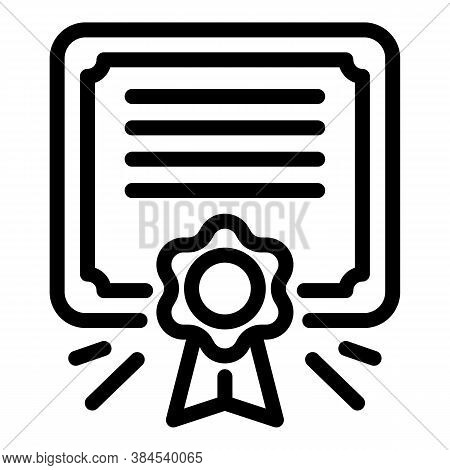 Certificate Diploma Icon. Outline Certificate Diploma Vector Icon For Web Design Isolated On White B