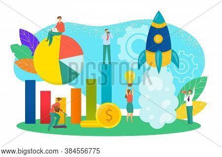 Start Up Concept Of New Business Project Vector Illustration. Start-up Development And Launch New In