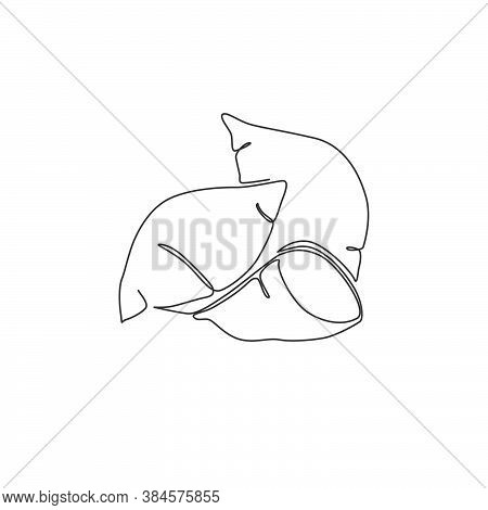 Single Continuous Line Drawing Whole Healthy Organic Sweet Potato For Orchard Logo Identity. Fresh I