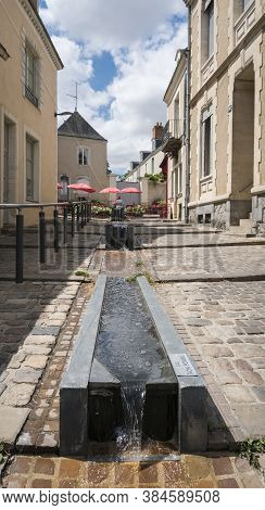 Sable Sur Sarthe, France, July 2019 - Street View Of The Town Of Sable Sur Sarthe, France