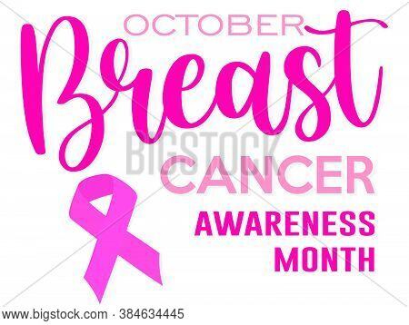 October 19 Breast Cancer Awareness Month White Background