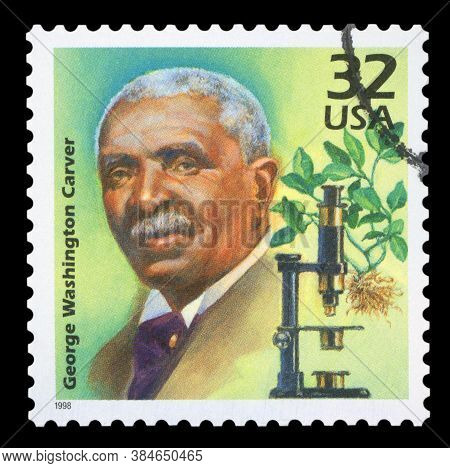 United States Of America - Circa 1998: A Stamp Printed In Usa Shows George Washington Carver, Series
