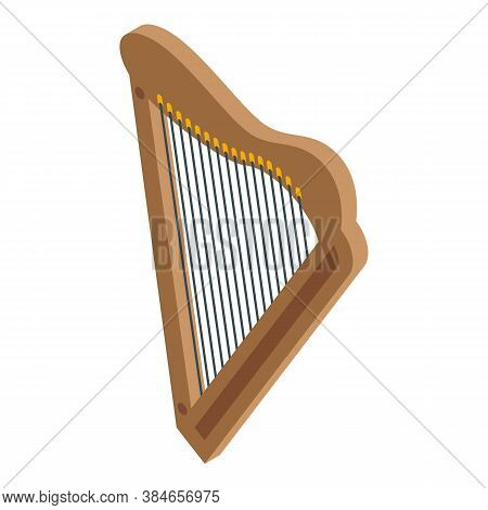 Greek Harp Icon. Isometric Of Greek Harp Vector Icon For Web Design Isolated On White Background