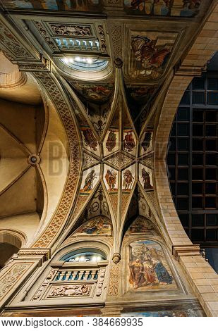 Luxembourg, Luxembourg - June 17, 2015: Interior Notre-dame Cathedral. Grand Duchy Of Luxembourg. It
