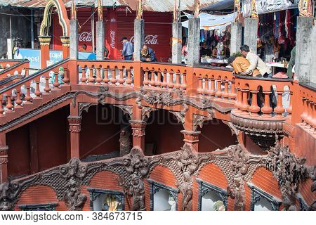 Pokhara, Nepal - December 20 2019: Unidentified People Visits Gupteshwor Mahadev Caves On December 2