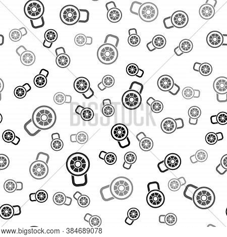 Black Safe Combination Lock Icon Isolated Seamless Pattern On White Background. Combination Padlock.