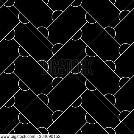 Grid Image. Herringbone Pattern. Slabs Tessellation. Seamless Surface Design With Slanted Blocks Til