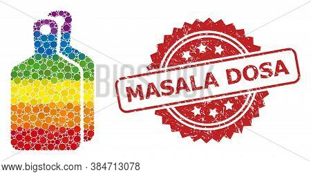 Cutting Boards Mosaic Icon Of Spheric Dots In Various Sizes And Lgbt Color Tones, And Masala Dosa Un