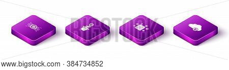 Set Isometric Cryptocurrency Bitcoin In Circuit, Bitcoin Plant The Pot, Asic Miner And Cloud Mining 