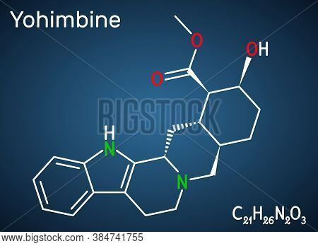 Yohimbine, Yohimbe , Quebrachine Molecule. It Is Aphrodisiac, Plant Alkaloid. Structural Chemical Fo