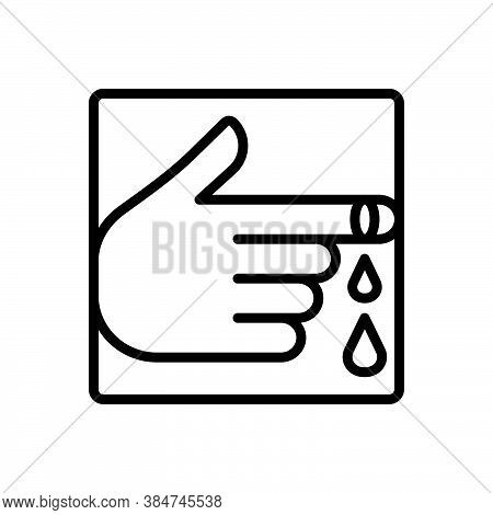 Black Line Icon For Wound Injury Sore Cut Hurt Trauma Bruise Pain Blood Scar Bacteria