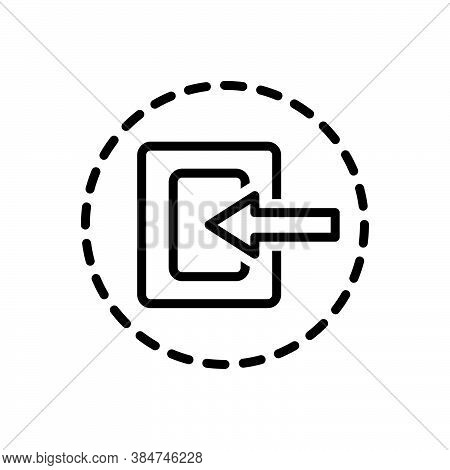 Black Line Icon For Internal Inner Inlying Inward Interior Intramural Within