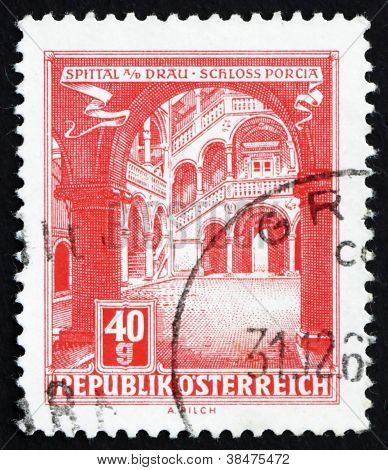 Castello di Porcia francobollo 1962 Austria, Spittal sulla Drava