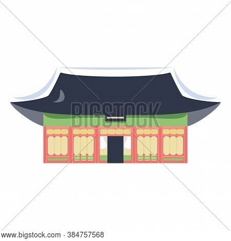Isolated Budokan Asia Places Tourist Famous Icon- Vector