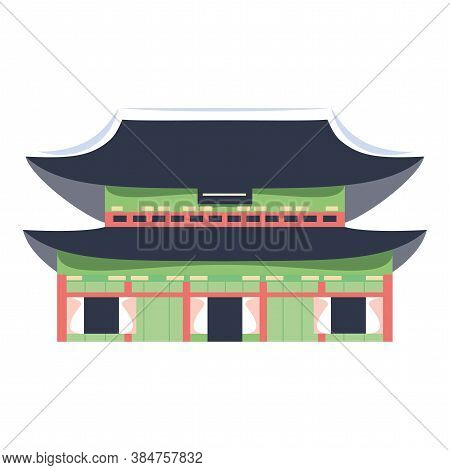 Isolated Budokan Asia Places Tourist Famous Icon- Vector