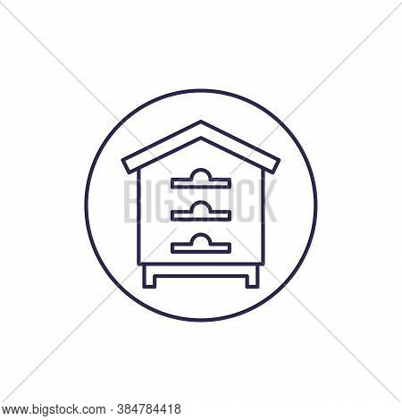 Hive, Bee House Vector Line Icon, Eps 10 File, Easy To Edit