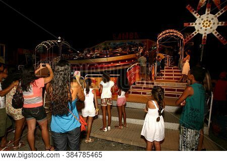 Ilheus, Bahia / Brazil - December 31, 20141: People Are Seen In An Amusement Park In The City Of Ilh