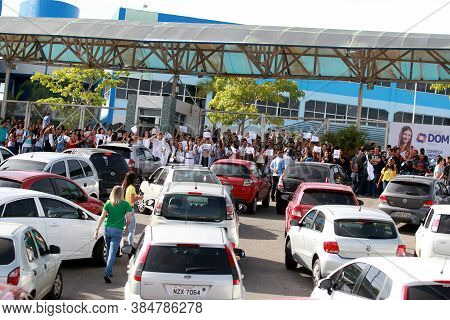 Salvador, Bahia / Brazil - May 20, 2016: Students From The Faculty Of Technology And Sciences (ftc) 