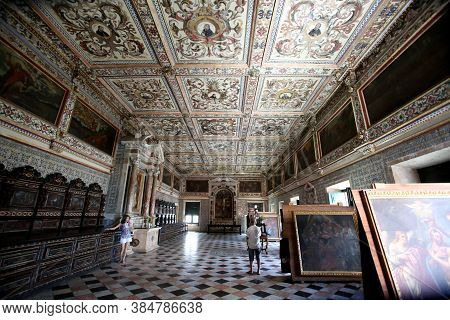 Salvador, Bahia / Brazil - January 23, 2015: Tourists Are Seen During A Visit To The Basilica Cathed