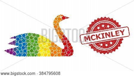 Goose Collage Icon Of Circle Elements In Different Sizes And Lgbt Colored Color Hues, And Mckinley G