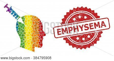 Head Injection Collage Icon Of Spheric Dots In Different Sizes And Lgbt Colored Color Tones, And Emp