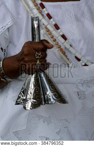 Santo Amaro, Bahia / Brazil - May 13, 2007: Candomble Supporters Are Seen During A Delivery Of Offer