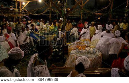 Santo Amaro, Bahia / Brazil - May 13, 2007: Candomble Members Are Seen During A Religious Demonstrat