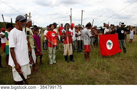Porto Seguro, Bahia / Brazil - December 26, 2007: Members Of The Landless Movement - Mst - Are Seen 