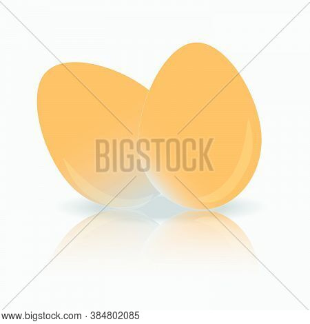 Vector Egg Free Symbols Isolated On White Background. Silhouettes Eggs In A Circle With Shadow.