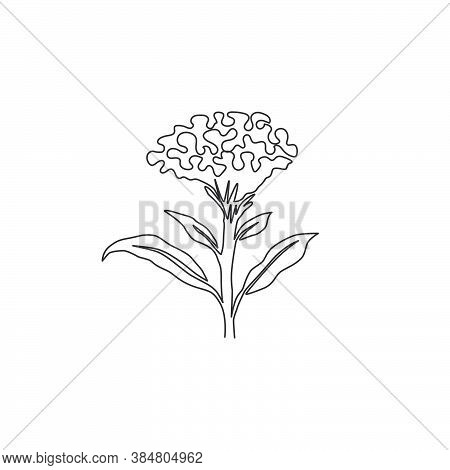 Single One Line Drawing Beauty Fresh Wool Flower For Home Decor Wall Art Print Poster. Printable Dec