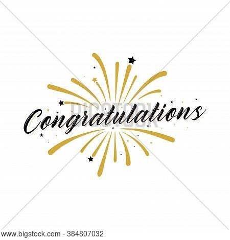 Congratulations Card. Typography, Lettering, Handwritten, Vector For Greeting