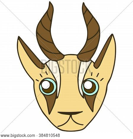 Cute Gazelle Head With Big Blue Eyes