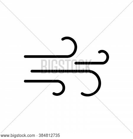 Black Line Icon For Air Wind Atmosphere Land-breeze Blow Ditching Fresh Speed Cold Climate Nature We