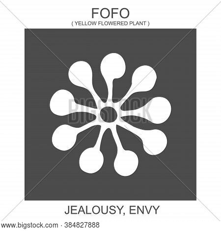 Vector Icon With African Adinkra Symbol Fofo. Symbol Of Jealousy And Envy