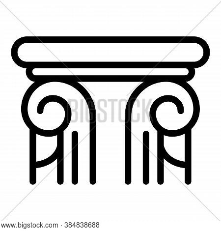 Greek Column Icon. Outline Greek Column Vector Icon For Web Design Isolated On White Background