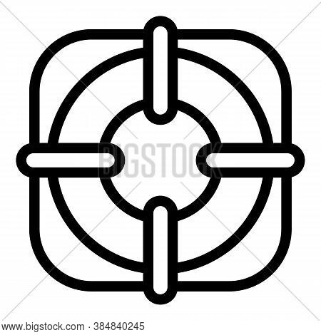 Outsource Lifebouy Icon. Outline Outsource Lifebouy Vector Icon For Web Design Isolated On White Bac