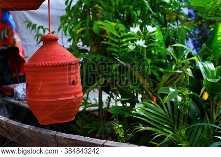 Crafts Clay Natural Nest House For Robin And Other Garden Birds