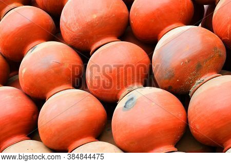 Collection Of Clay Pots Made From Mud Also Known As Matka. Clay Pots Are Used Since Ancient Times An