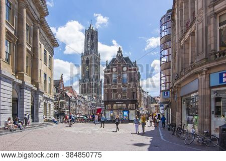 Utrecht Streets And Dom Tower, Netherlands - June 2018