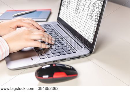 Working On A Spreadsheet In The Office