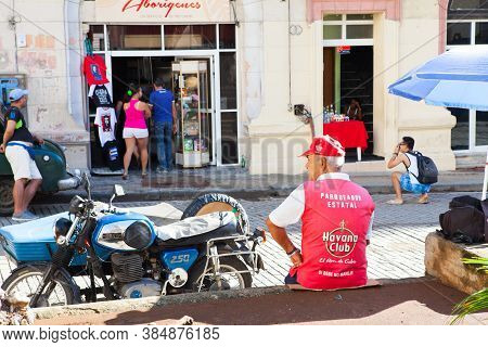 Havana, Cuba - December 11, 2016: Street Scene In Old Havana