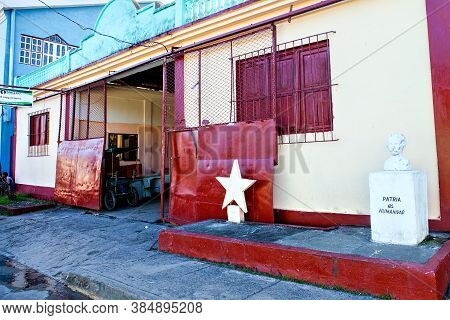 Baracoa, Cuba - December 21, 2016: Old Colorful Houses In Baracoa, Cuba