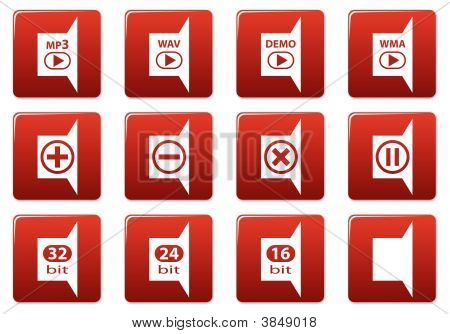 Gadget Square Icons Set.