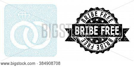 Bribe Free Textured Seal Print And Vector Diamond Wedding Rings Mesh Model. Black Seal Has Bribe Fre