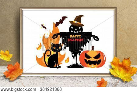 Happy Halloween Banner, Poster Or Greeting Card