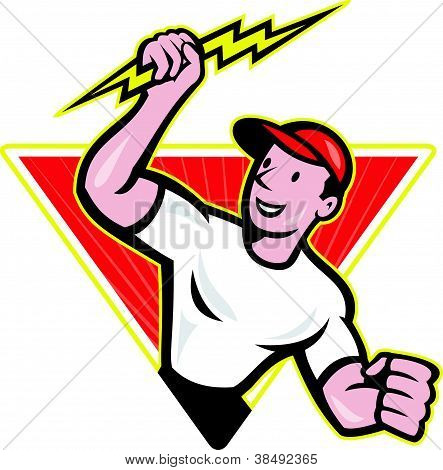 Électricien Construction Worker Cartoon