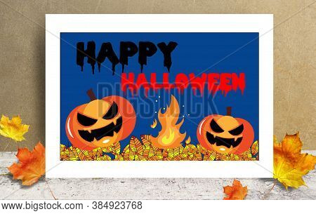 Happy Halloween Banner, Poster Or Greeting Card