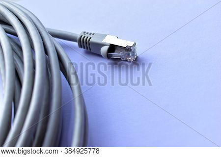 Lan Cable Patch Cord White Cord On White Background