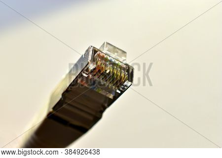 Lan Input Cable Patch Cord White Cord On White Background